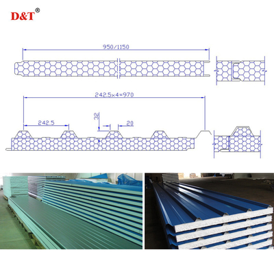 Ứng dụng đa năng tùy chỉnh EPS / Rock Wool Sandwich Panel Machine cho mái nhà và tường