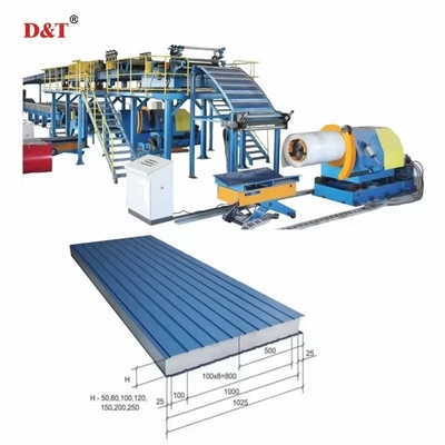 Máy tạo hình tấm sandwich EPS/Dây chuyền sản xuất ngói lợp mái Tấm thép màu cung cấp len đá tự động